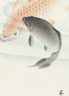 Two carp 1900 by Koson