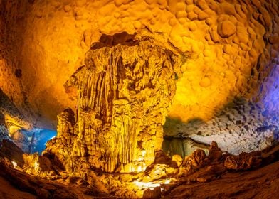 Stalactites in cave Halong