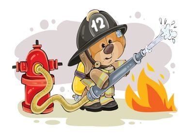 teddy bear fireman