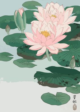 Ukiyo e Water Lily