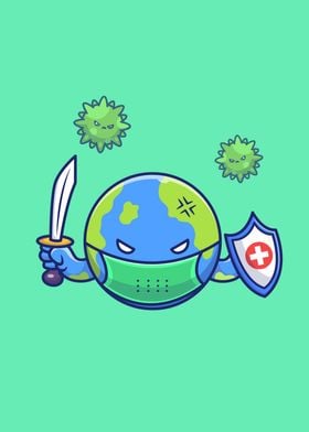 Cute World Fighting Virus