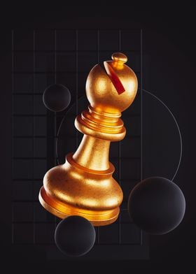 Golden Chess Bishop