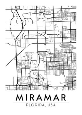 Miramar Florida USA Map