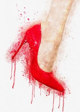 Red high heel shoes