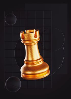 Golden Chess Rook