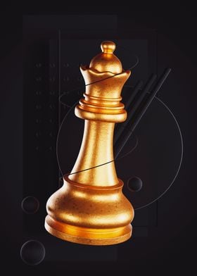 Golden Chess Queen