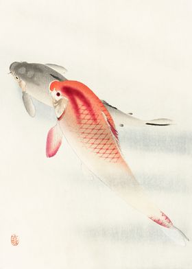 Two carp 1900 by Koson