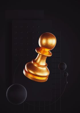 Golden Chess Pawn