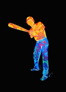 Abstract baseball player