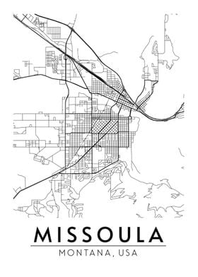 MISSOULA Montana MT Map