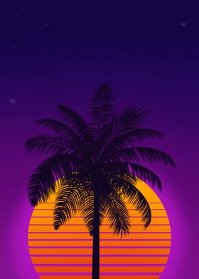 Palm Tree Retro Neon Light