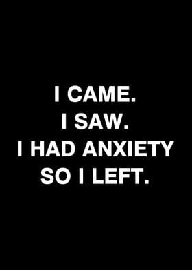 I came I saw I had anxiety