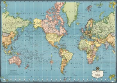 Vintage world map