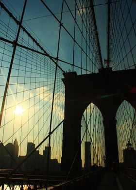 Shadows of Brooklyn Bridge