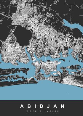 ABIDJAN Map COTE DIVOIRE