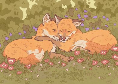 Hugging foxes