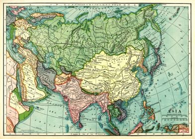 Vintage Map of Asia