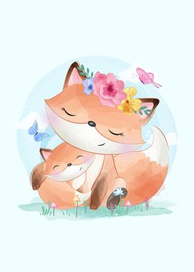 Cute Foxy With Flower