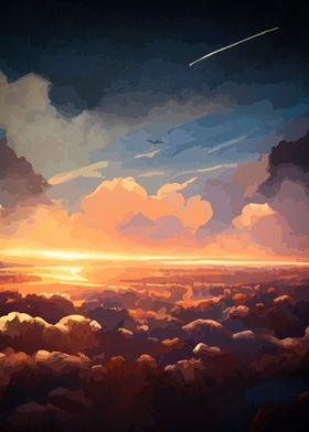 Sunrise above the clouds