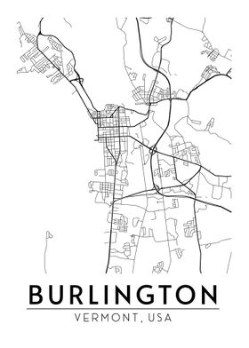 Burlington Vermont Usa Map