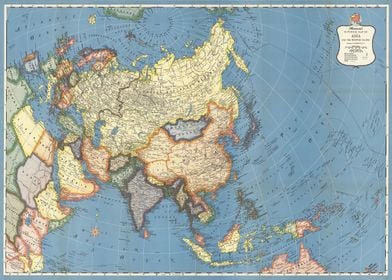 Vintage Map Of Asia 