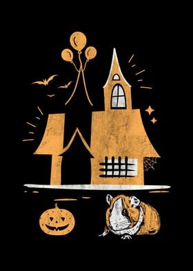 Hamster In Halloween Yard