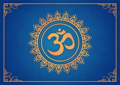 Hindu Ohm Symbol Blue