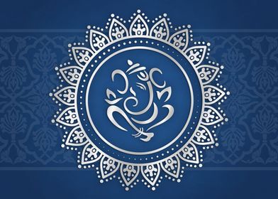 Hindu Ganesh Blue Silver