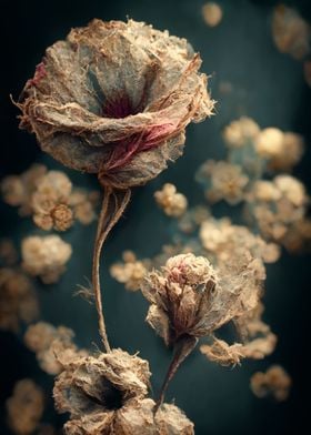 Dry flower with some red