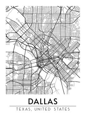 Dallas Texas USA Map