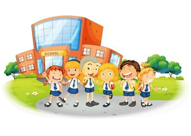 Children in school uniform