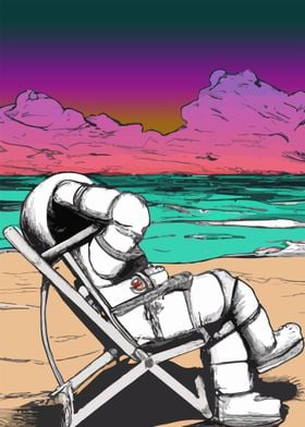 astronaut in beach