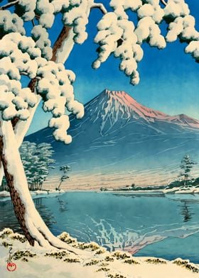 Snowfall at Mt Fuji