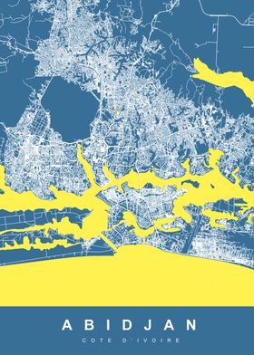 ABIDJAN Map COTE DIVOIRE