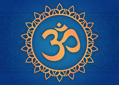 Hindu Ohm Symbol Blue