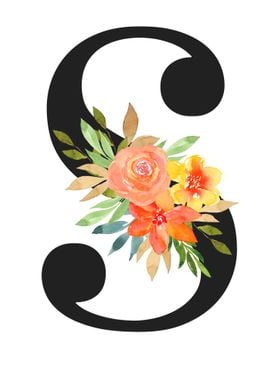 Summer Floral Alphabet S