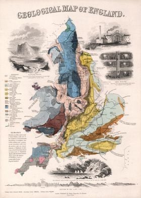 Geological map of England