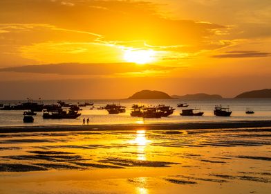 Beautiful sunrise on beach