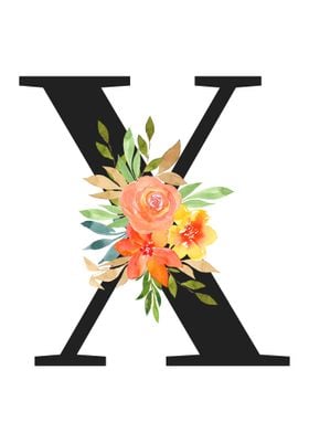 Summer Floral Alphabet X