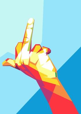 colorful middle finger