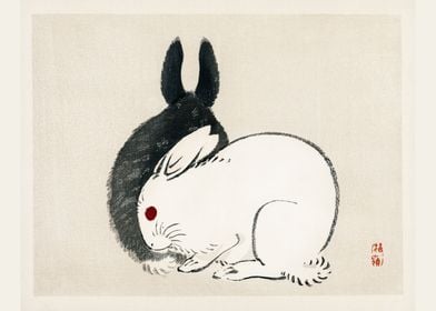 Japanese art rabbits