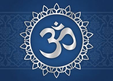 Hindu Ohm Symbol Blue