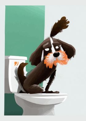 Funny Dog in Bathroom