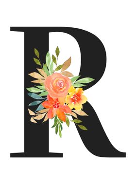 Summer Floral Alphabet R