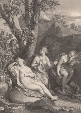 Sleeping Nymphs And Satyr