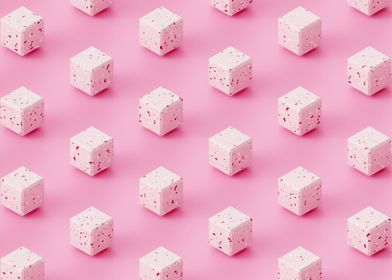 Pink terrazzo cubes