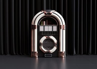 Retro jukebox dark curtain