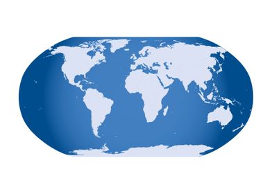 blue world map white back