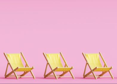 Three beach chairs