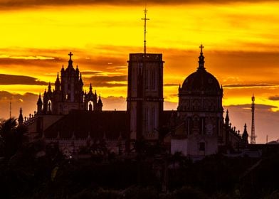 Catholic church at sunset